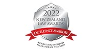 Excellence Awardee, NZ Law Awards 2022